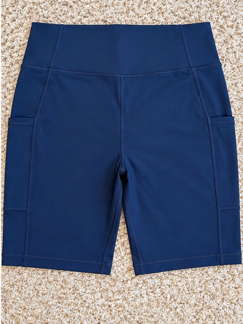 Halara Women’s 2XL Navy High Waisted Side Pocket Biker Shorts NWOT
